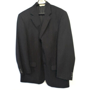 Pronto Uomo Platinum Suit Jacket Men's 43R Black 100% Wool Blazer Elegance
